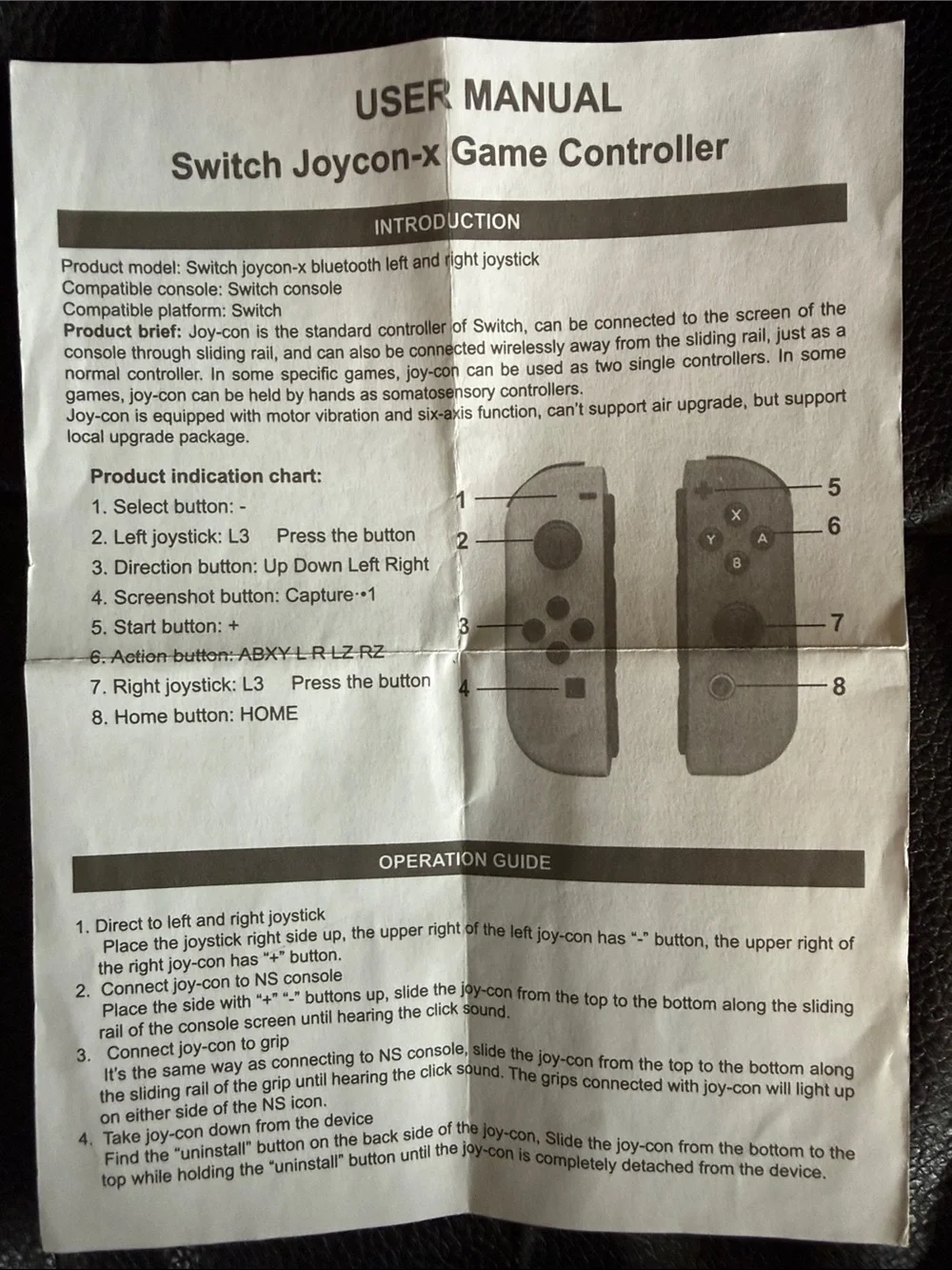 Black Decorative Game Controller Joy-Con Pair for Switch - Unbranded. Brand new